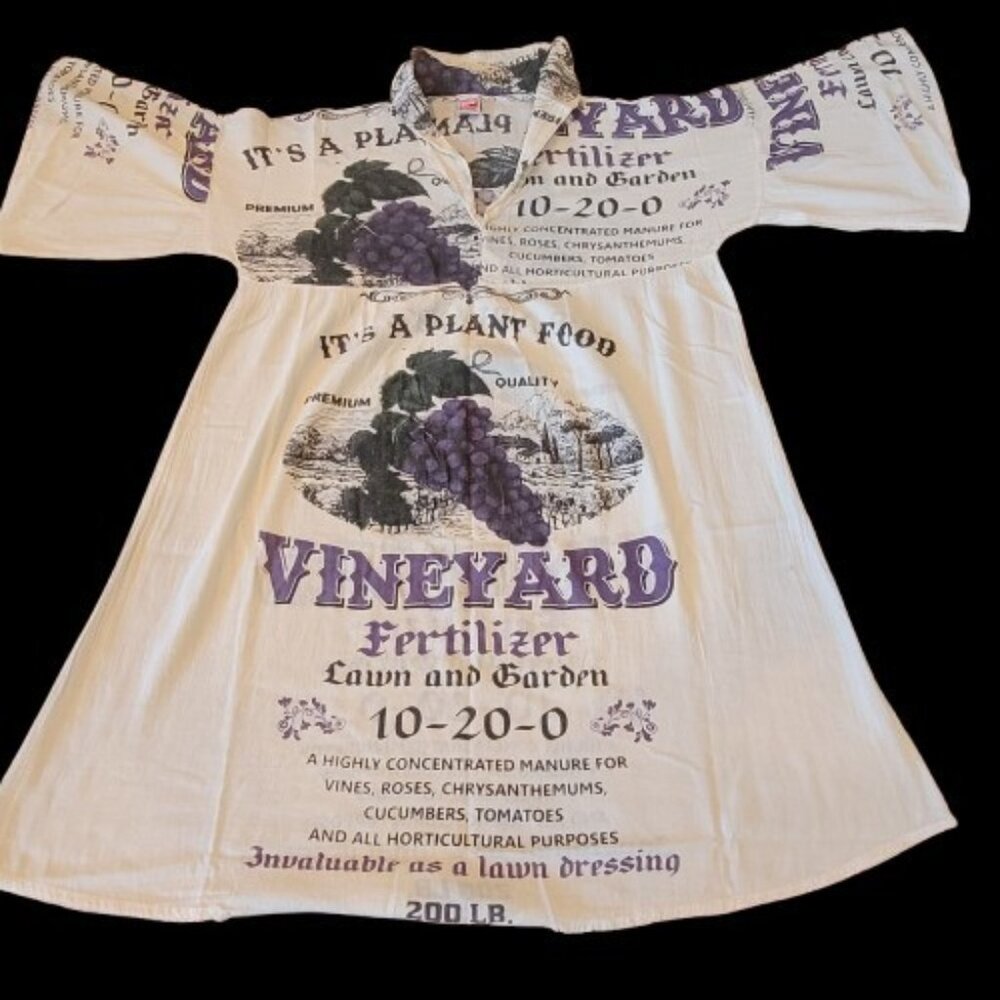 Flour Sack Thin Dress Vineyard Vintage Look Feed Bag Garden Hippie Boho One Size
